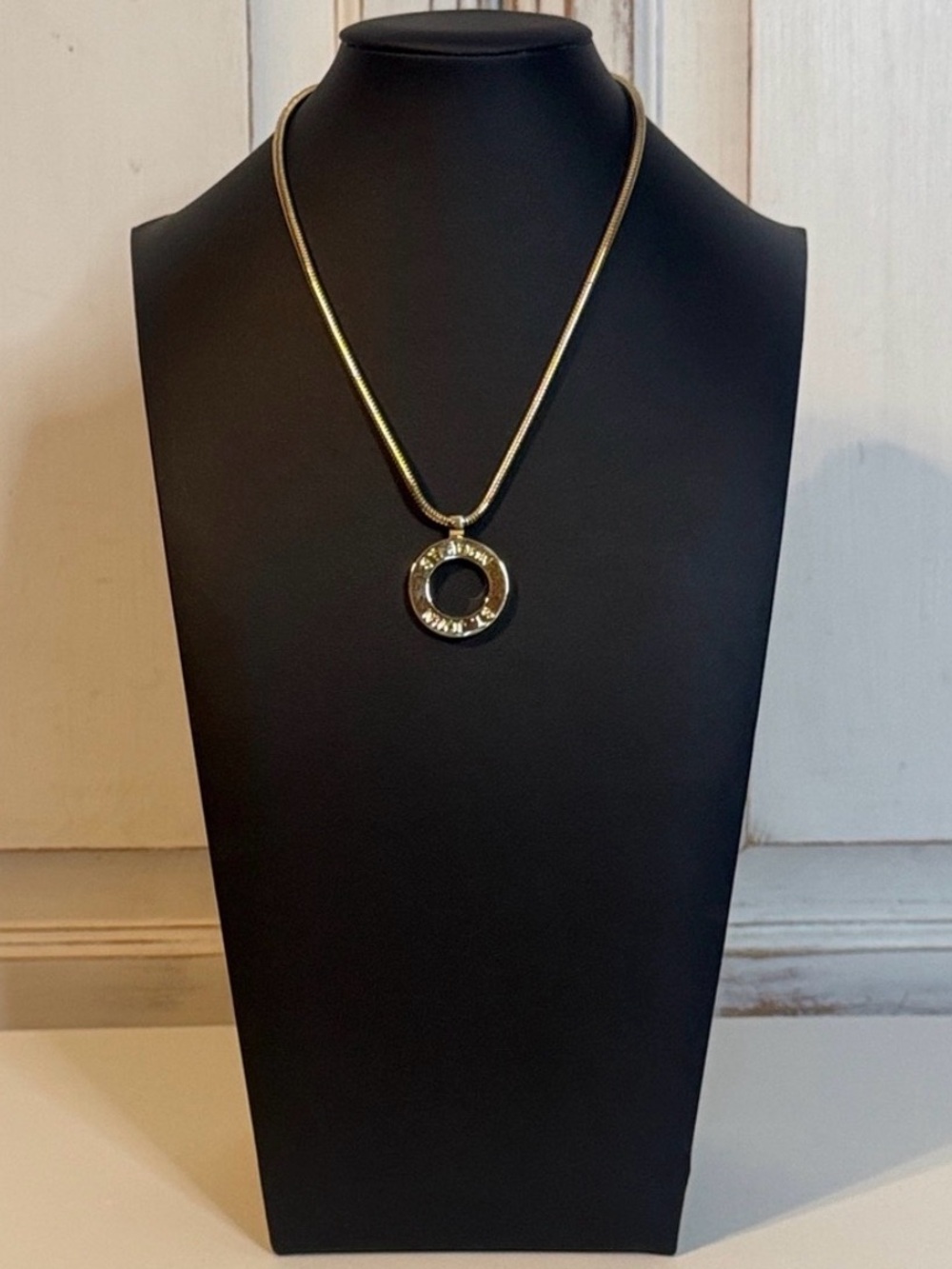 Vintage necklace/St John/Gold Tone Snake Chain Designer